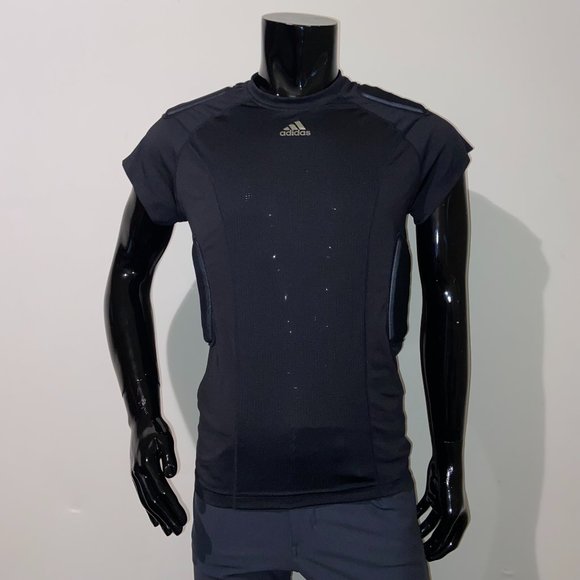 adidas Shirts Adidas Black Integrated Padded Football Shirt L